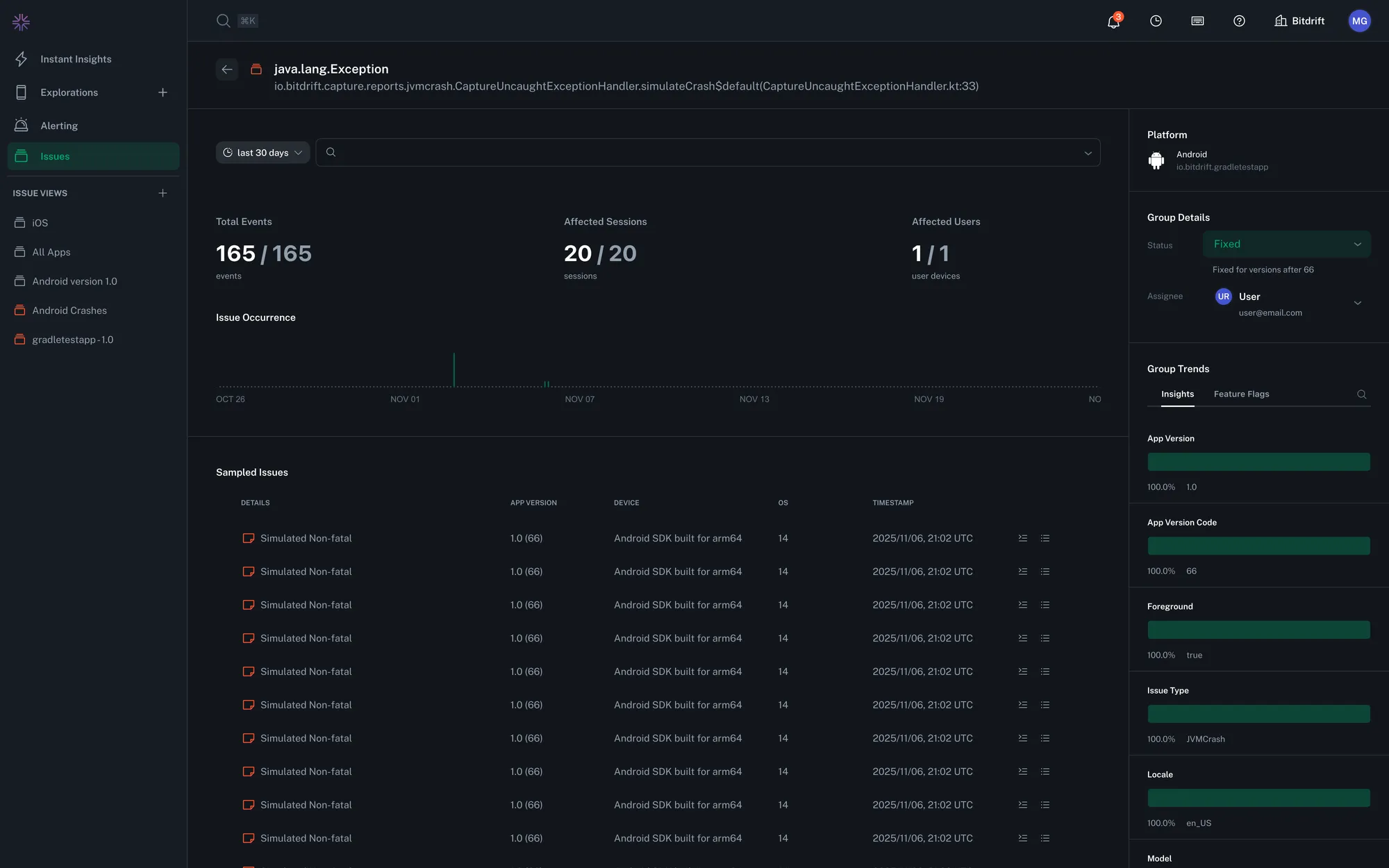 Issue triaging with status and assignee management
